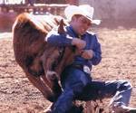 Alistair ready to throw his steer.